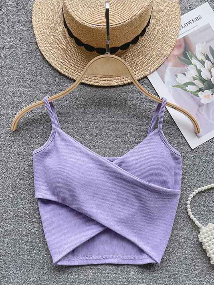 Suspender Tank Top - 불규칙한 캐주얼 스포츠 캐미솔 여성 스트랩