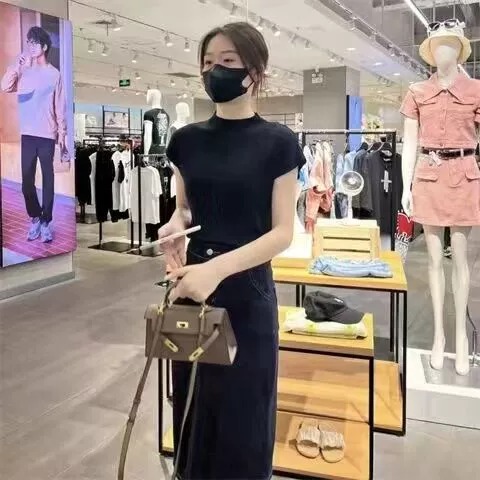 한국 스타일 니트 탑 여성용 하프 하이 칼라 베이스 레 - Base Layer Top 리뷰 및 가격