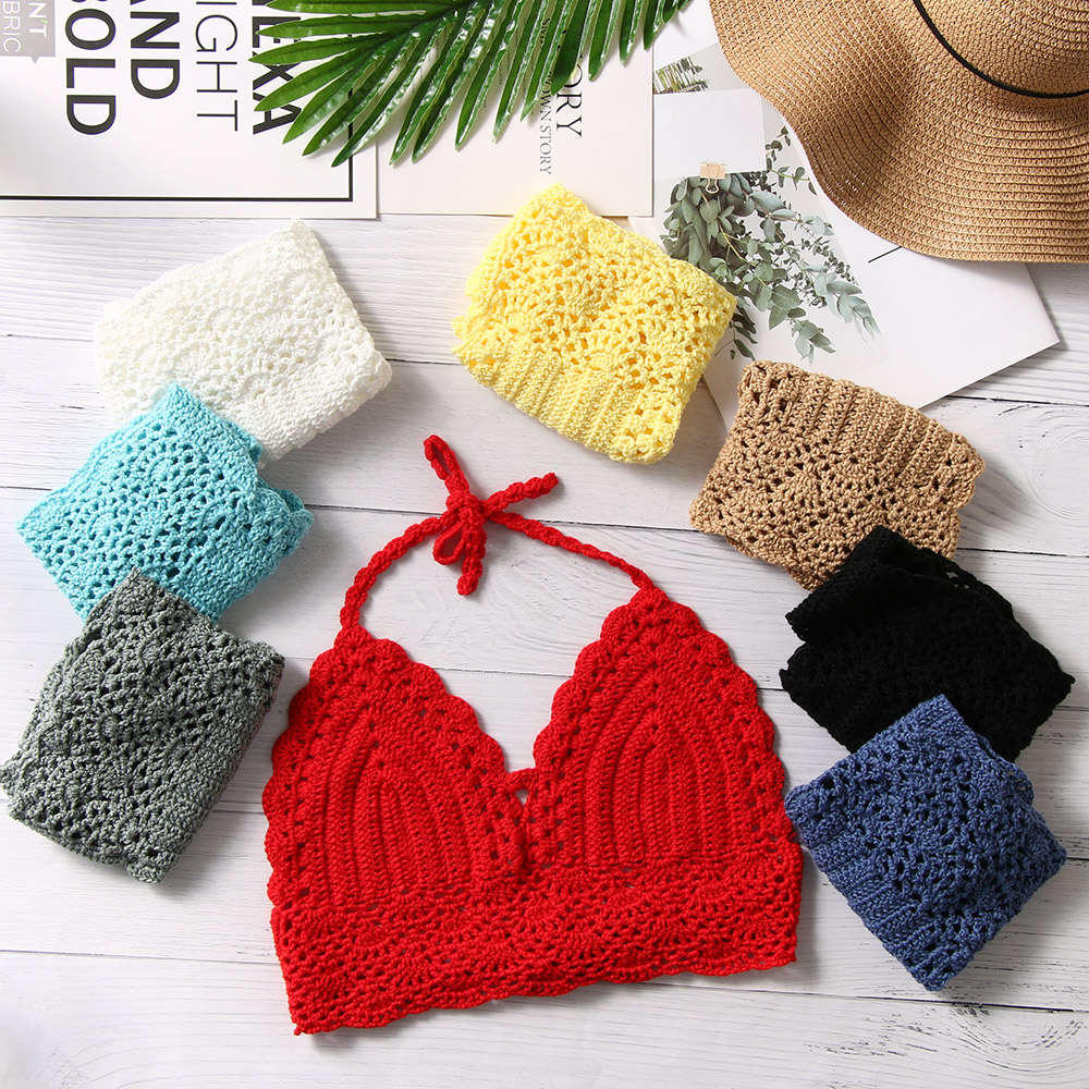 새로운 섹시한 비키니 자르기 탑 크로 셰 뜨개질 Boh - Suspender Tank Top 리뷰 및 가격