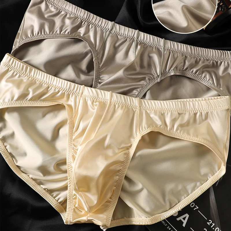 4pcs 남성용 브리프 반짝이는 새틴 로우라이즈 섹시  - Pouch Boxer Pouch 리뷰 및 가격