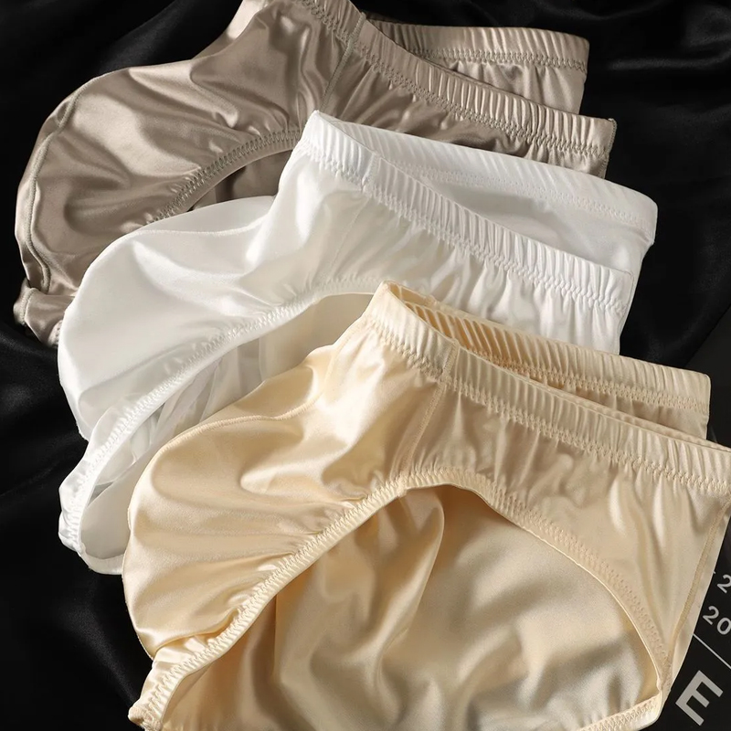 4pcs 남성용 브리프 반짝이는 새틴 로우라이즈 섹시  - Pouch Boxer Pouch 리뷰 및 가격